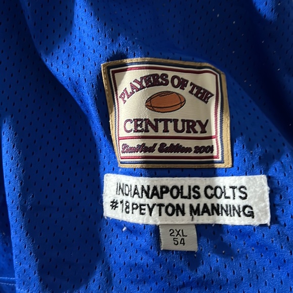 Peyton Manning #18 Indianapolis Colts Jeff Hamilton Players of the Century 2XL - Picture 2 of 5